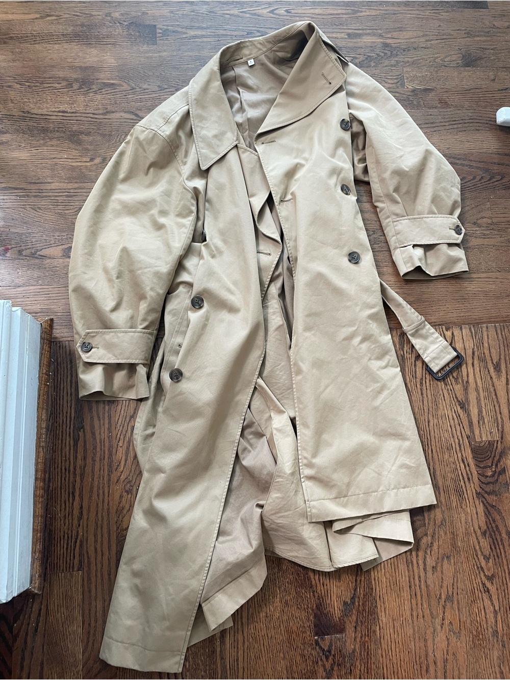 UNIQLO U Christophe Lemaire Oversized Double-Breasted Trench Coat Beige M unisex